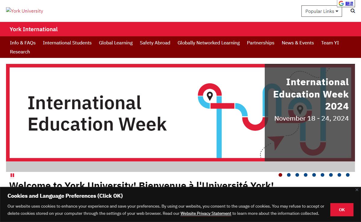 Welcome to York University! Bienvenue à l'Université York! - York International