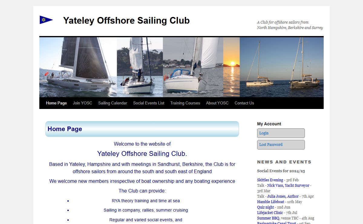 Yateley Offshore Sailing Club | A Club for offshore sailors from North Hampshire, Berkshire and Surrey