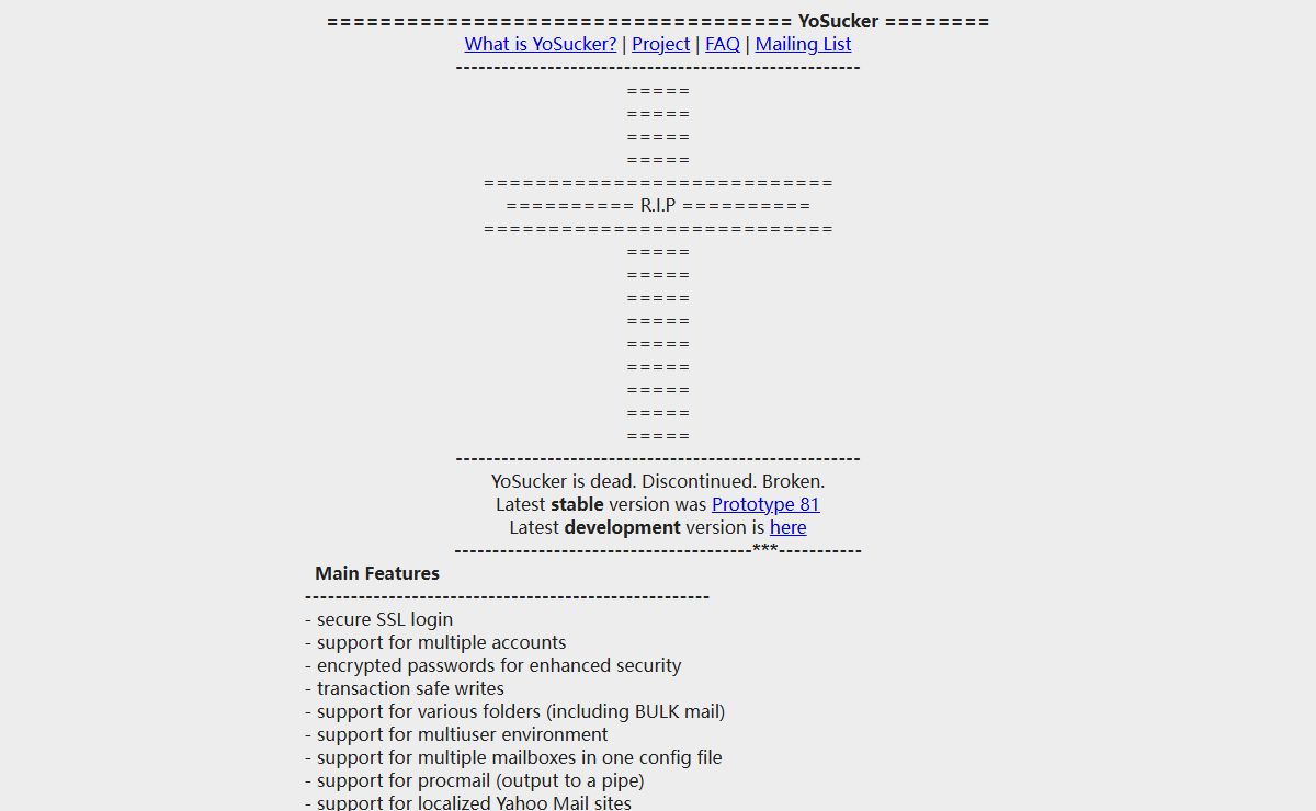 YoSucker :: Yahoo Mail Sucker Homepage