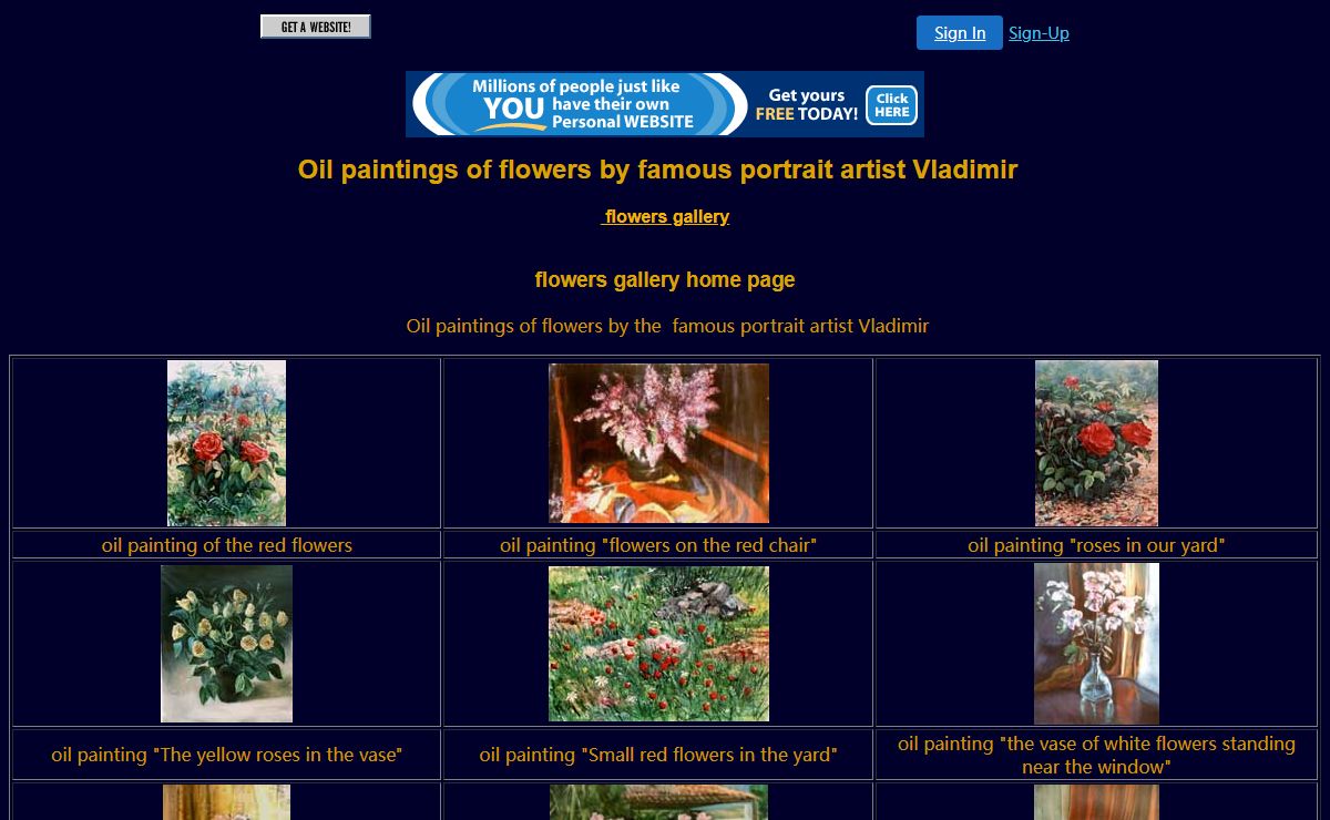 Oil paintings of flowers by famous portrait artist Vladimir
