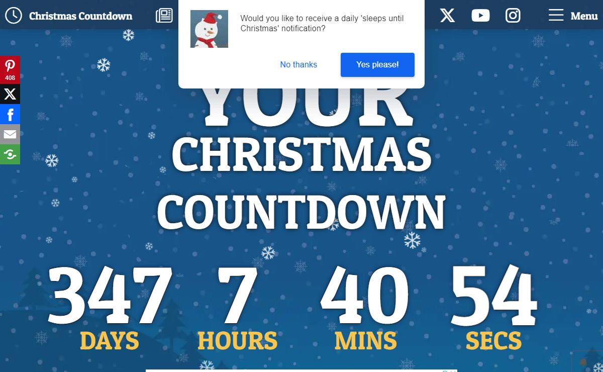Your Christmas Countdown 2025 | Days Until Christmas | Sleeps To Xmas