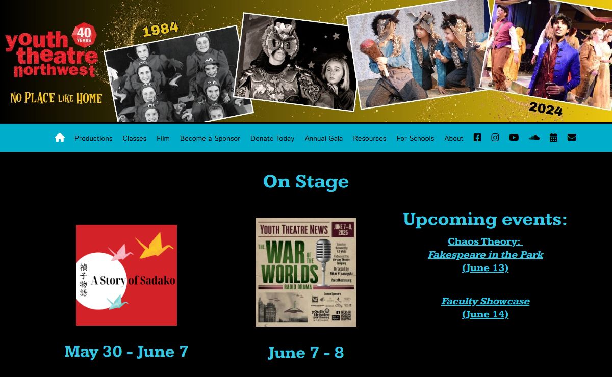 Youth Theatre Northwest – Helping Kids Find Their Light Since 1984
