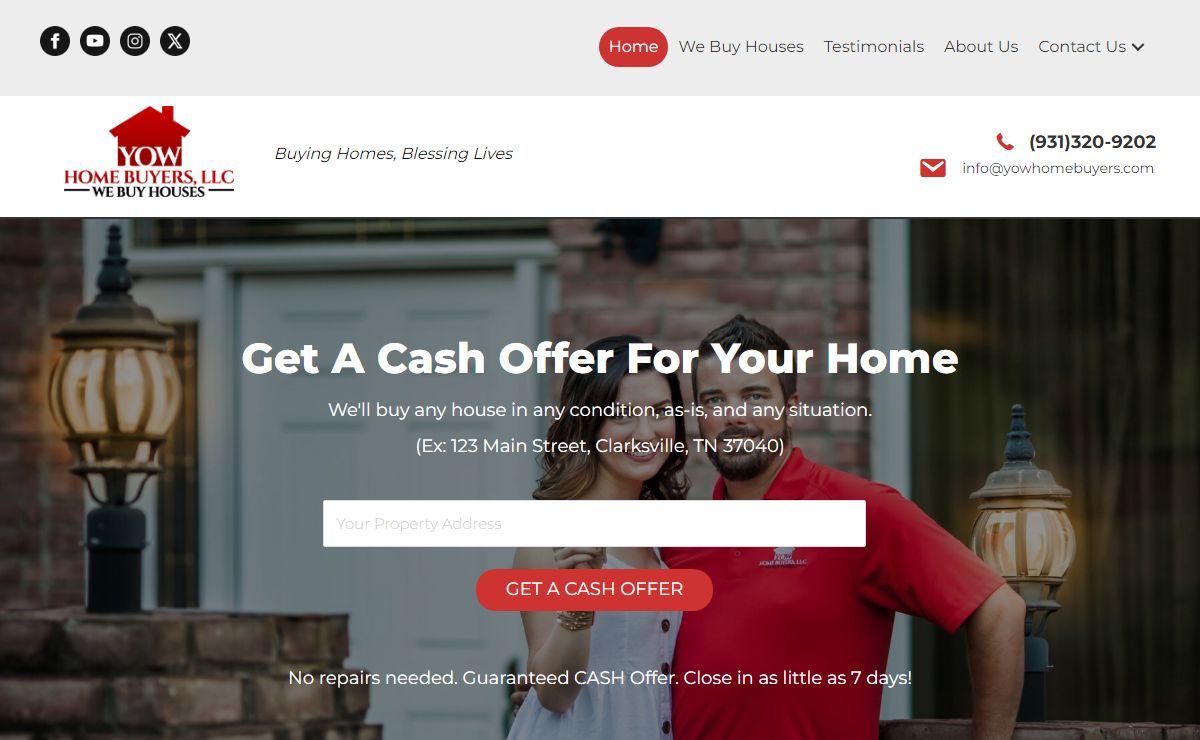 Home - Property Buyers Clarksville, TN - Yow Home Buyers