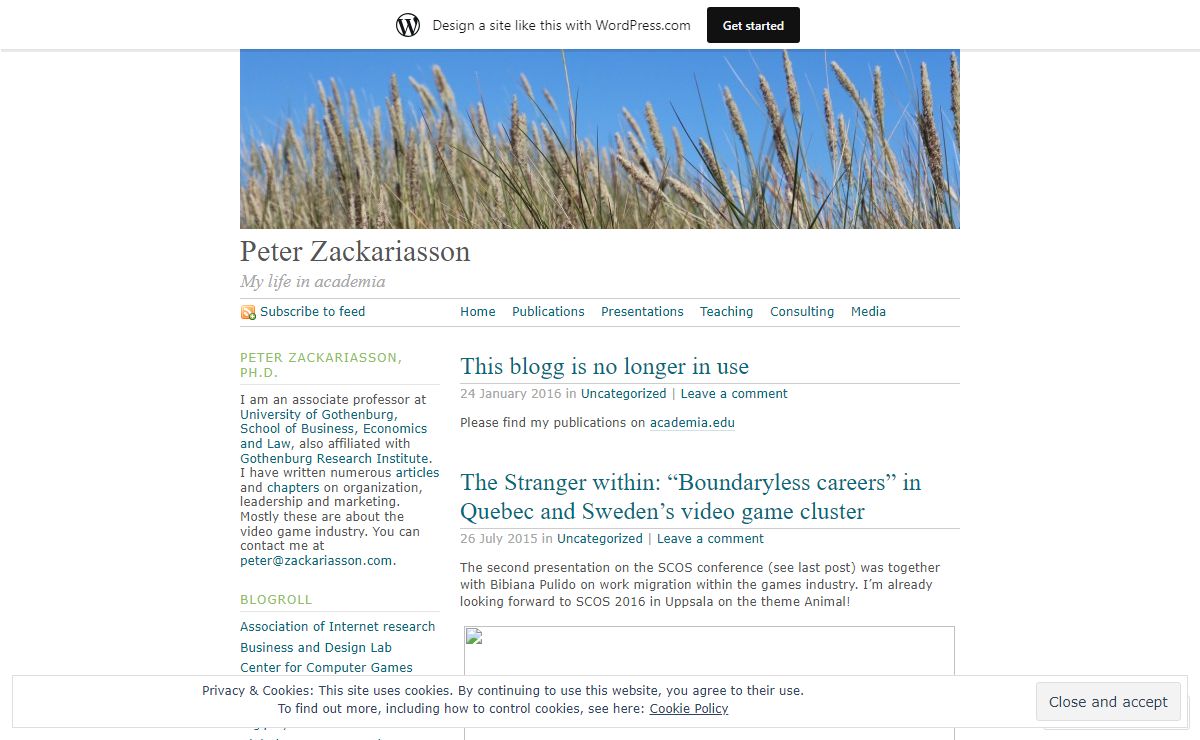 Peter Zackariasson | My life in academia