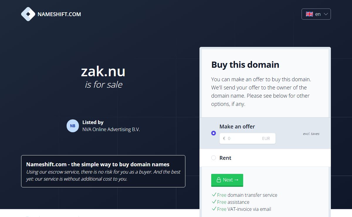 zak.nu is for sale