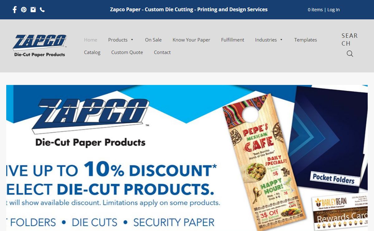 Zapco Paper: Custom Die Cutting, Printing & Design