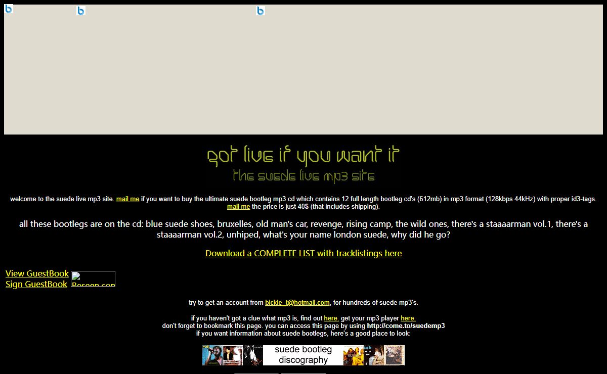 Suede Live MP3 Page - Got Live If You Want It - Suede Live MP3 Page