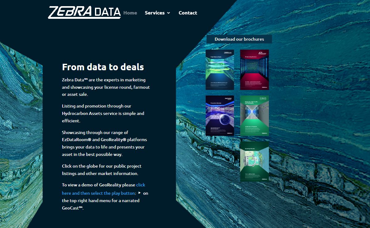Zebra | Data showcasing and marketing services for oil and gas asset holders