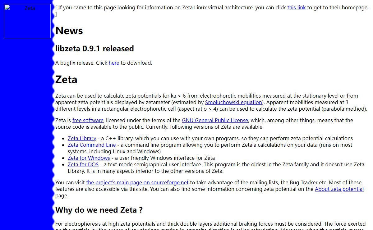 Zeta - a free (GPL) program for calculating zeta potential