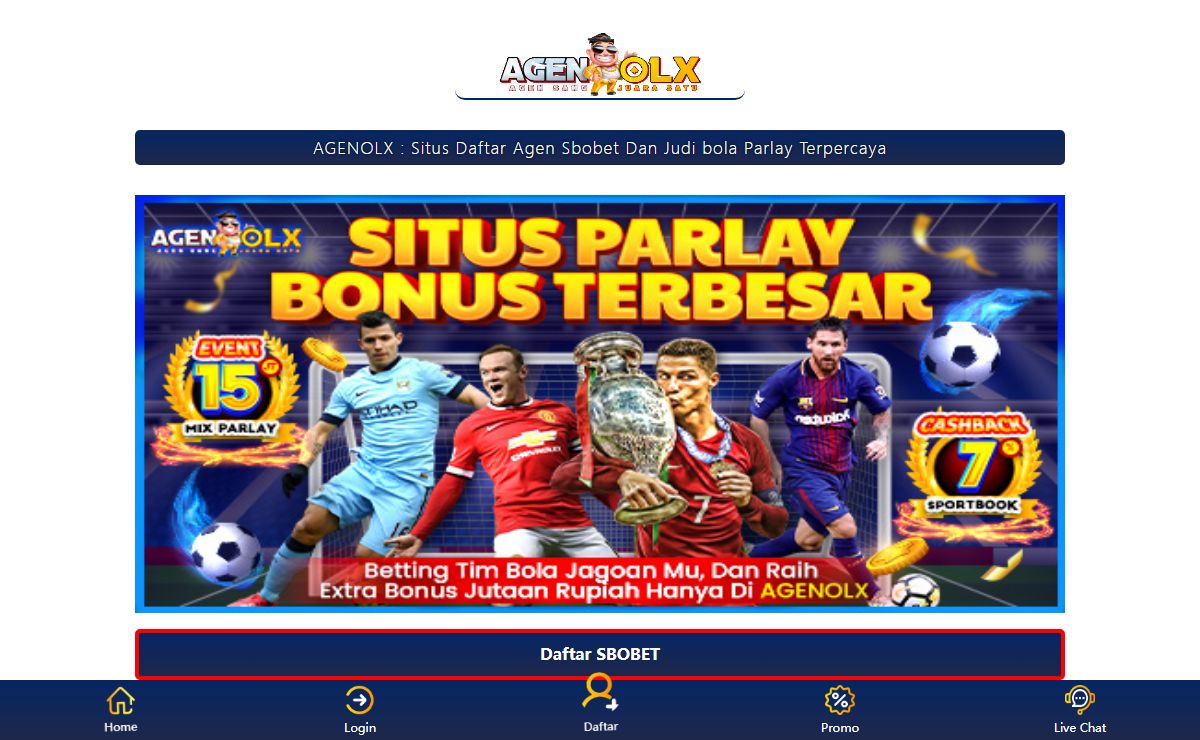AGENOLX : Situs Daftar Agen Sbobet Dan Judi bola Parlay Terpercaya