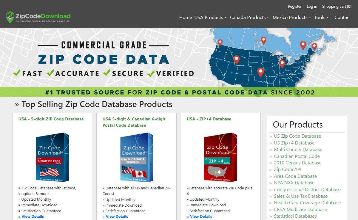 US Zip Code Database | Zipcodedownload.com