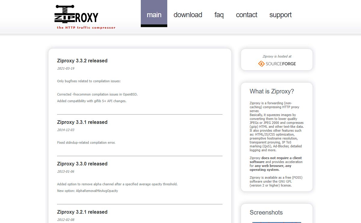 Ziproxy homepage