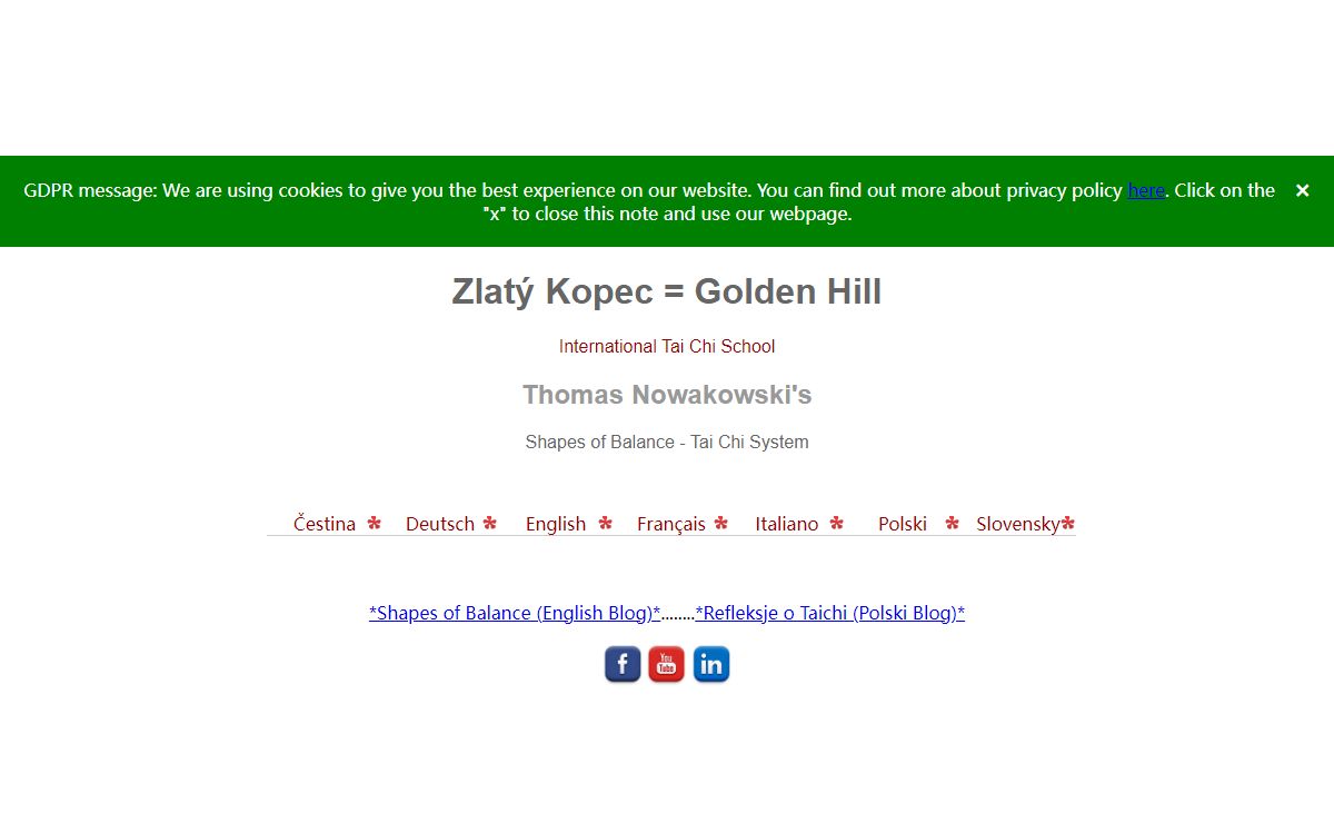 Tai Chi, Qi Gong, Thomas Nowakowski,°Zlatý Kopec = Golden Hill°, Shapes of Balance