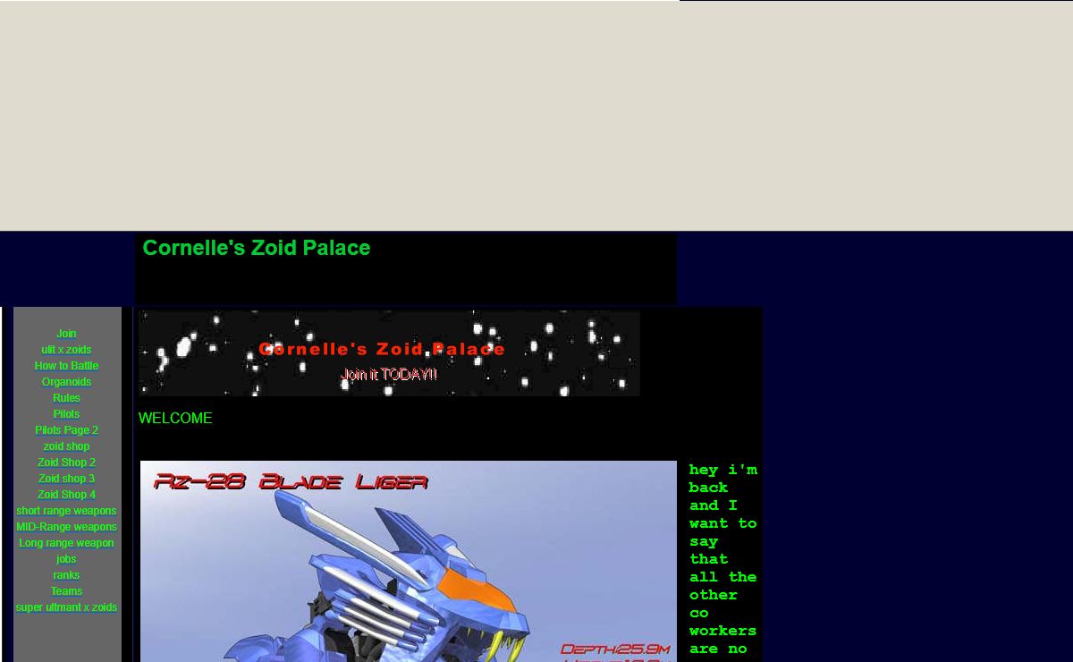 Cornelle's Zoid Palace