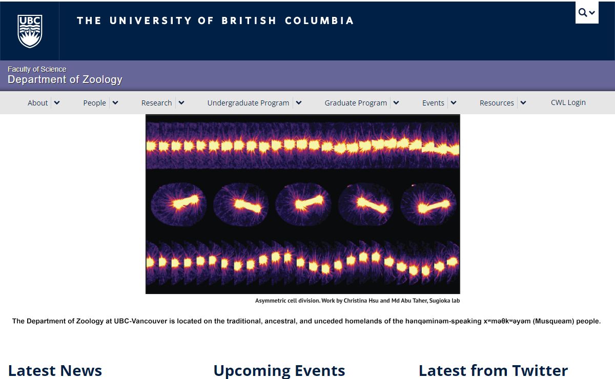 Homepage | Department of Zoology at UBC