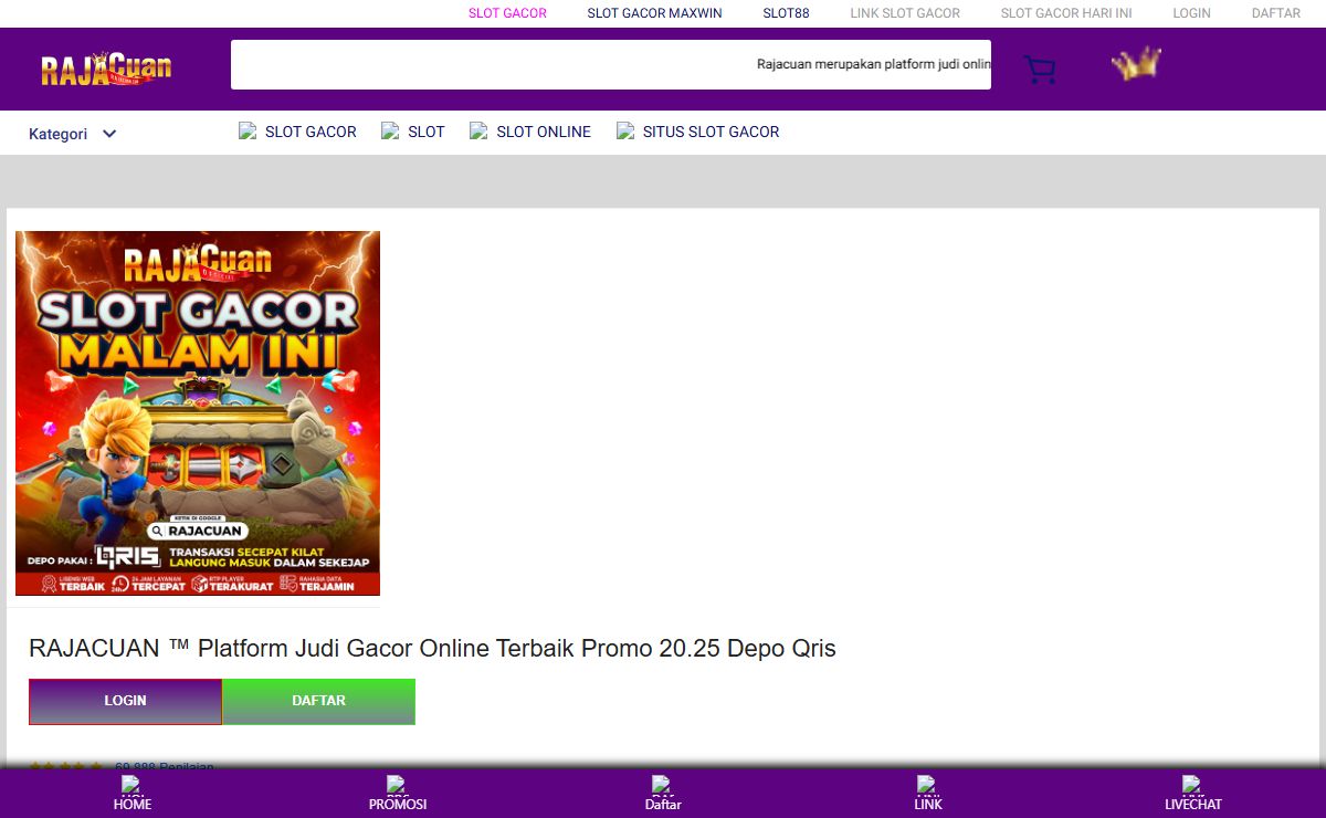 RAJACUAN ™ Platform Judi Gacor Online Terbaik Promo 20.25 Depo Qris
