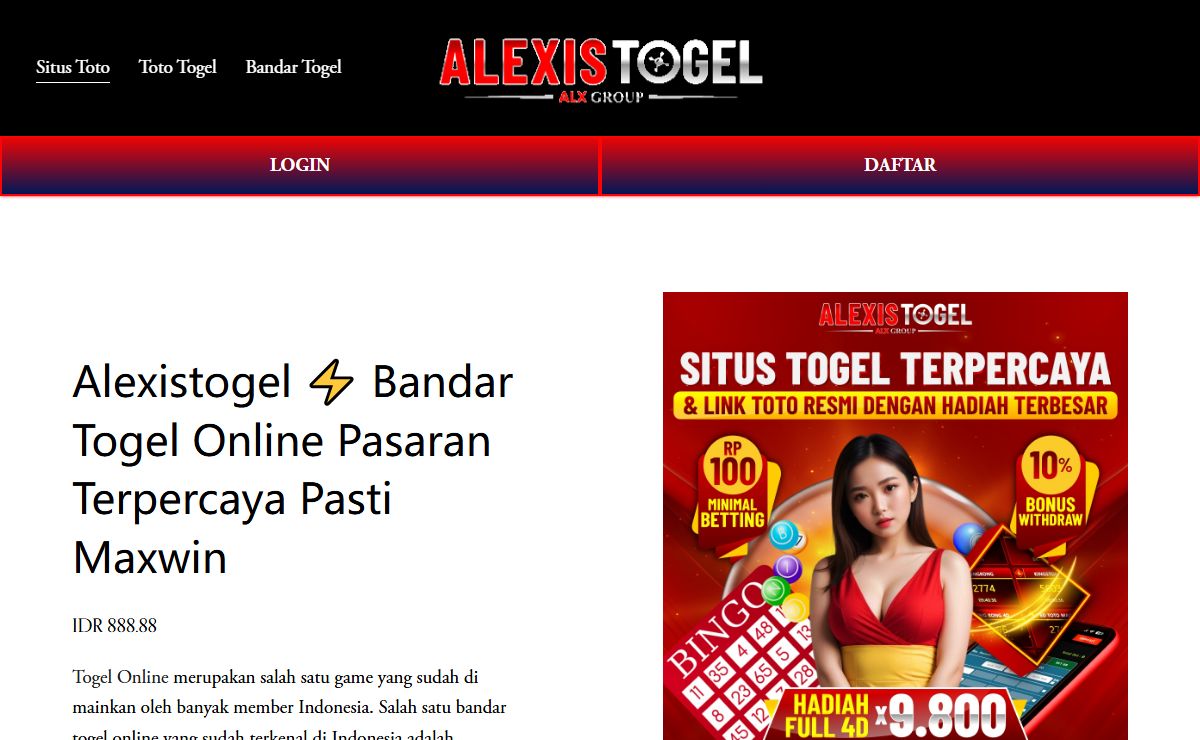 Alexistogel ⚡️ Bandar Togel Online Pasaran Terpercaya Pasti Maxwin