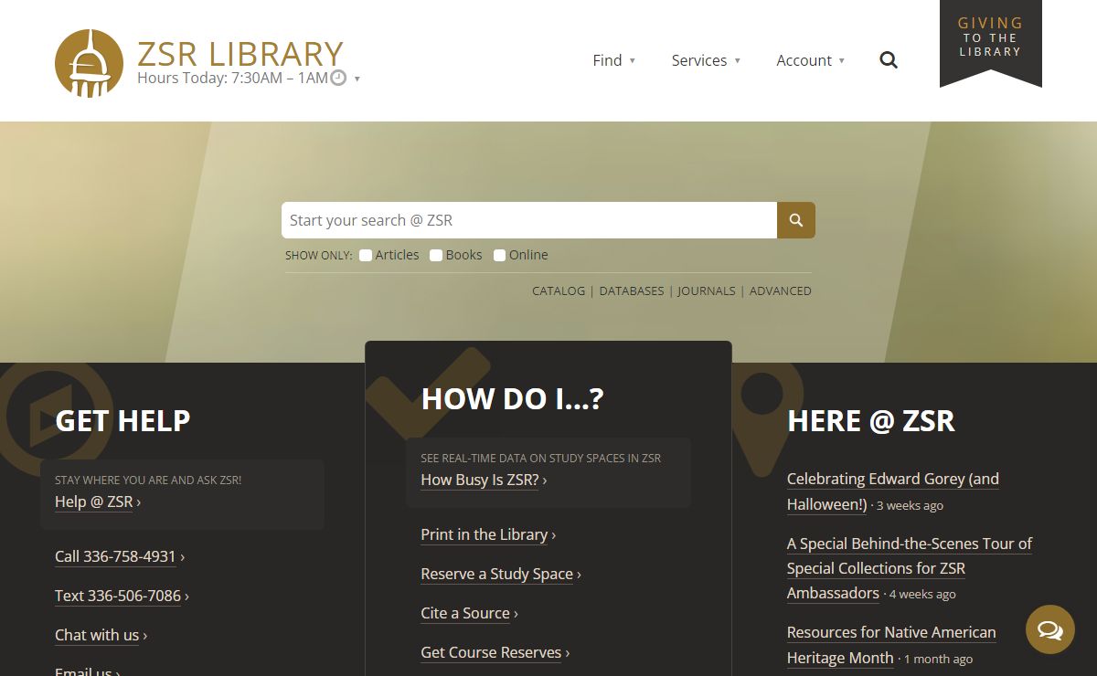ZSR Library - Wake Forest University