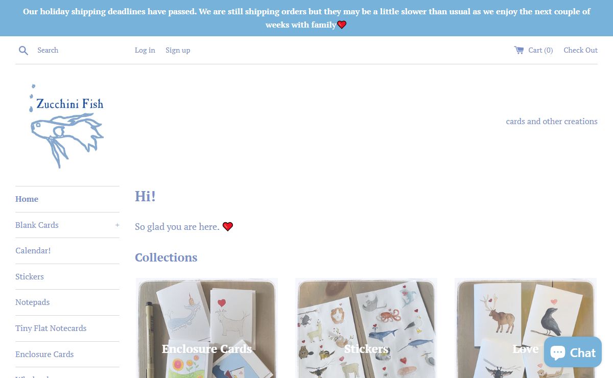 Zucchini Fish - Stationery and more