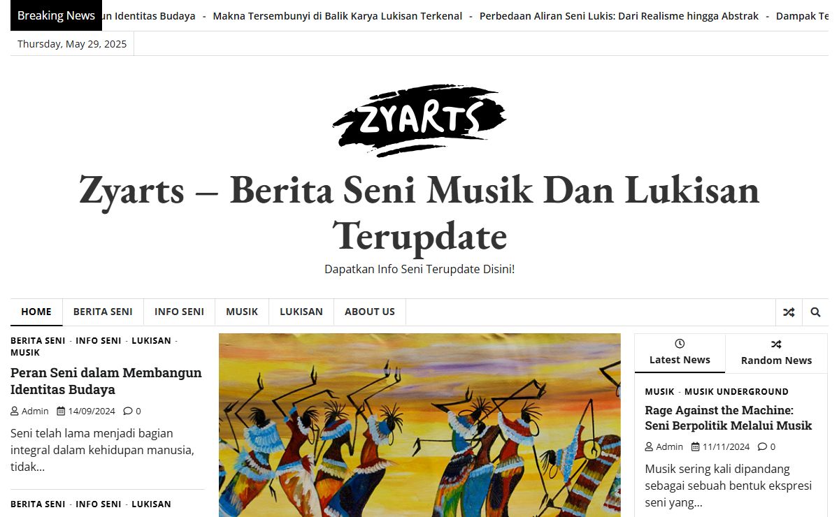 Zyarts - Berita Seni Musik Dan Lukisan Terupdate - Dapatkan Info Seni Terupdate Disini!